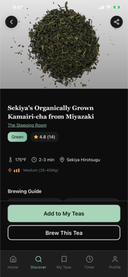 Tea details and brew guide