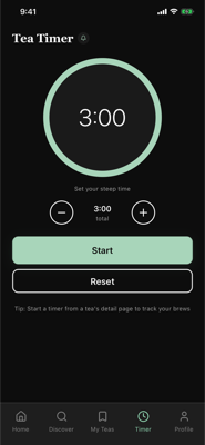 Built-in brew timer
